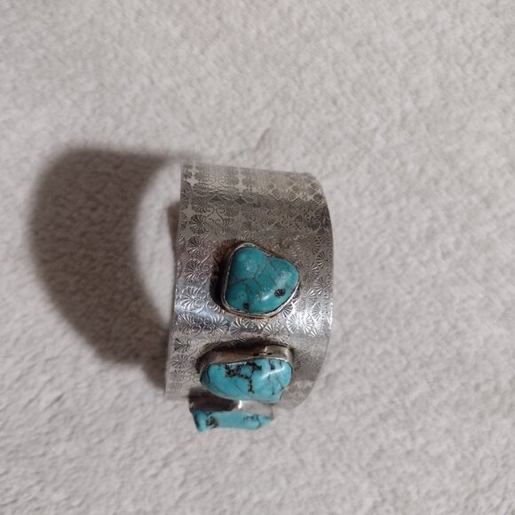 Sterling silver and turquoise bracelet - Picture 3 of 4